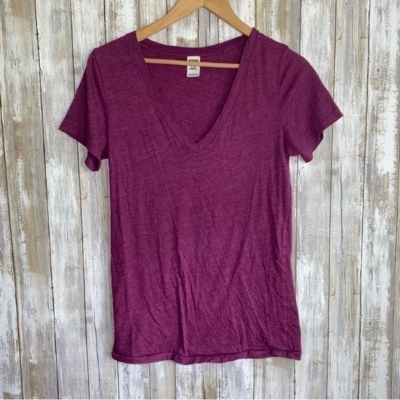 PINK VS Purple V Neck Tee - Picture 1 of 4